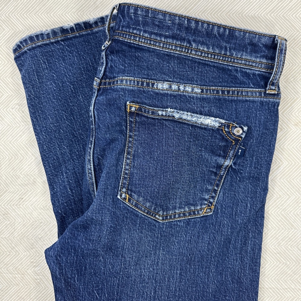 Pilcro Jeans Womens 28  (30x29) Blue‎ Distressed Slim Boyfriend Crop Casual
